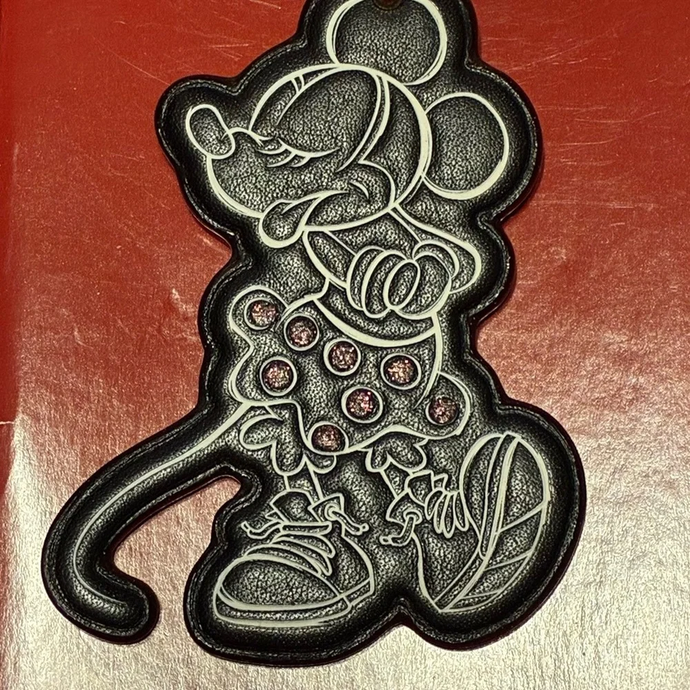 COACH DISNEY Supple Leather Minnie Mouse Bag Purse Charm Keychain NEW NIB NWT - Picture 6 of 14